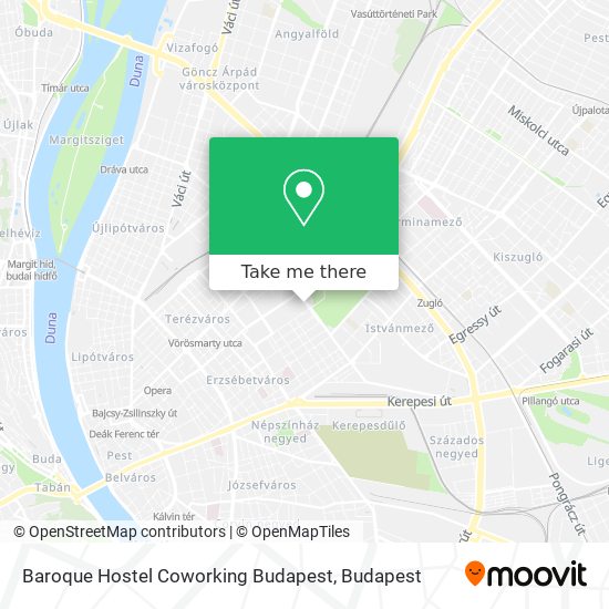 Baroque Hostel Coworking Budapest map