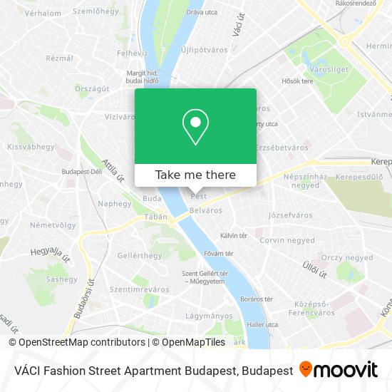 VÁCI Fashion Street Apartment Budapest map