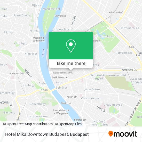 Hotel Mika Downtown Budapest map