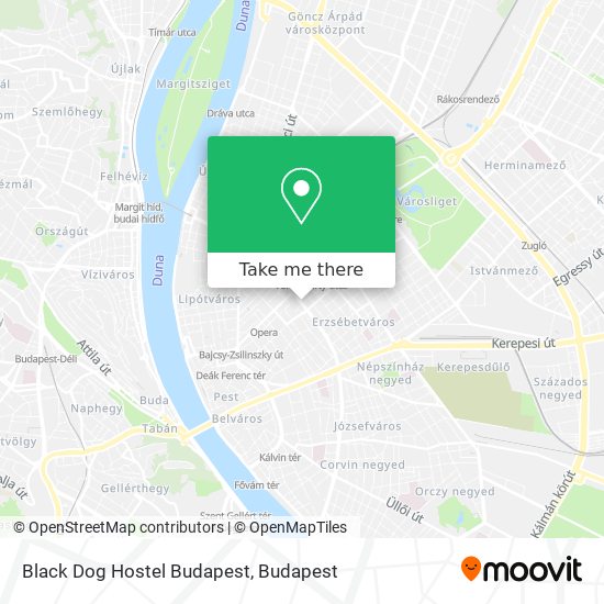 Black Dog Hostel Budapest map