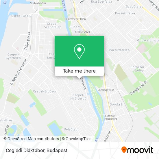 Ceglédi Diáktábor map
