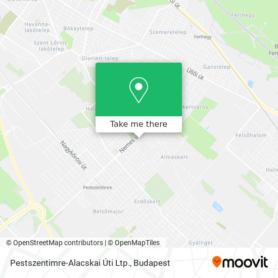 Pestszentimre-Alacskai Úti Ltp. map