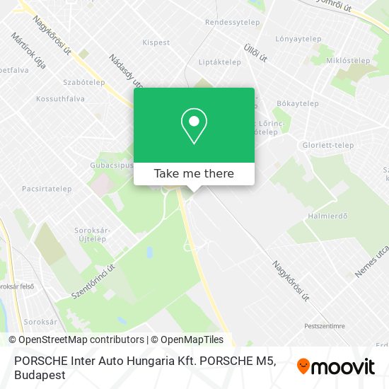PORSCHE Inter Auto Hungaria Kft. PORSCHE M5 map