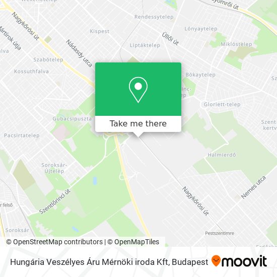 Hungária Veszélyes Áru Mérnöki iroda Kft map