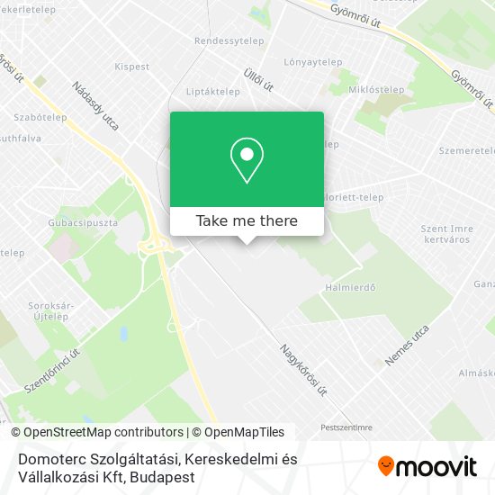 Domoterc Szolgáltatási, Kereskedelmi és Vállalkozási Kft map