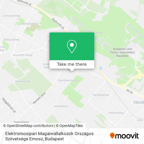 Elektromosipari Magánvállalkozók Országos Szövetsége Emosz map