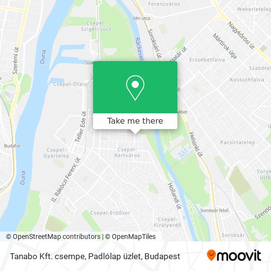 Tanabo Kft. csempe, Padlólap üzlet map