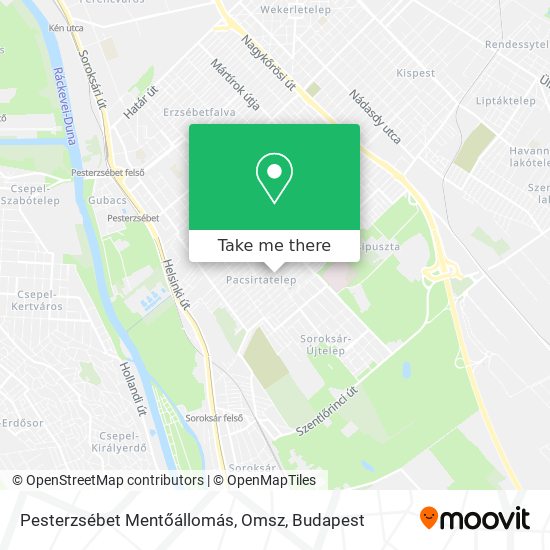 Pesterzsébet Mentőállomás, Omsz map