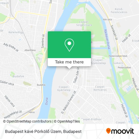 Budapest kávé Pörkölő Üzem map