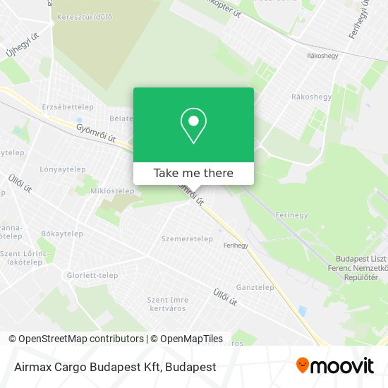 Airmax Cargo Budapest Kft map
