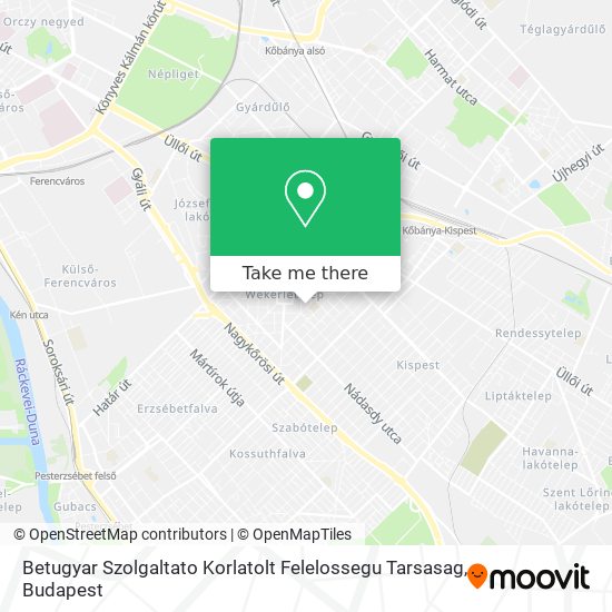 Betugyar Szolgaltato Korlatolt Felelossegu Tarsasag map