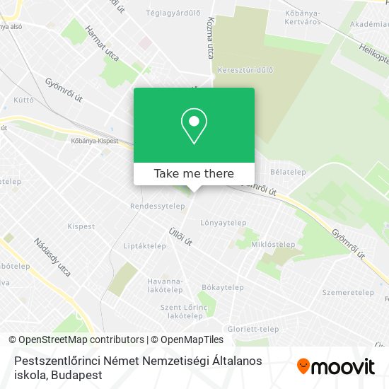 Pestszentlőrinci Német Nemzetiségi Általanos iskola map