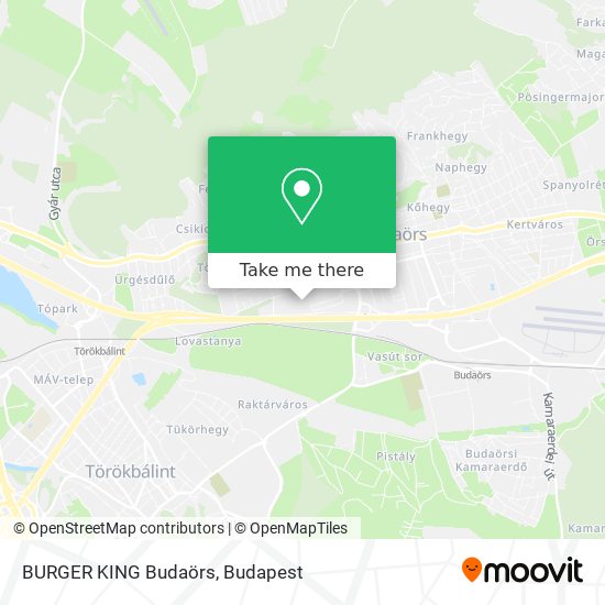 BURGER KING Budaörs map