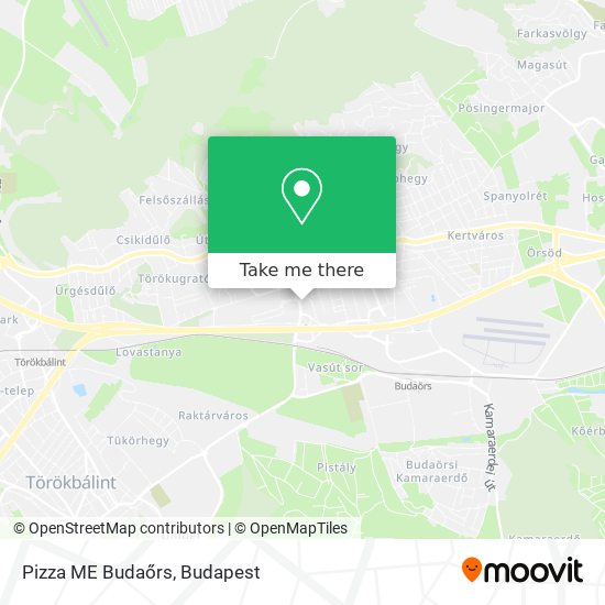 Pizza ME Budaőrs map