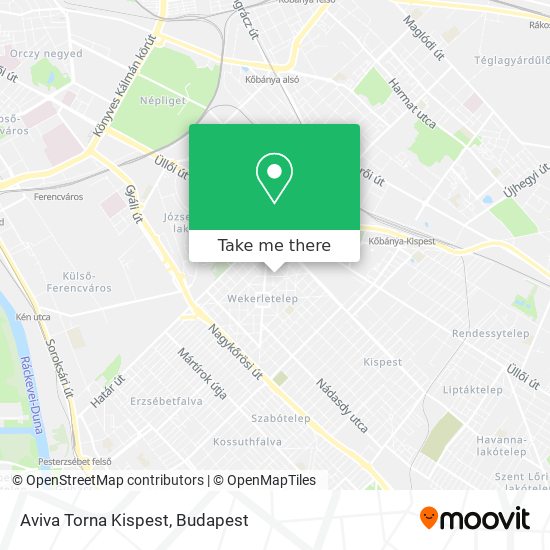 Aviva Torna Kispest map