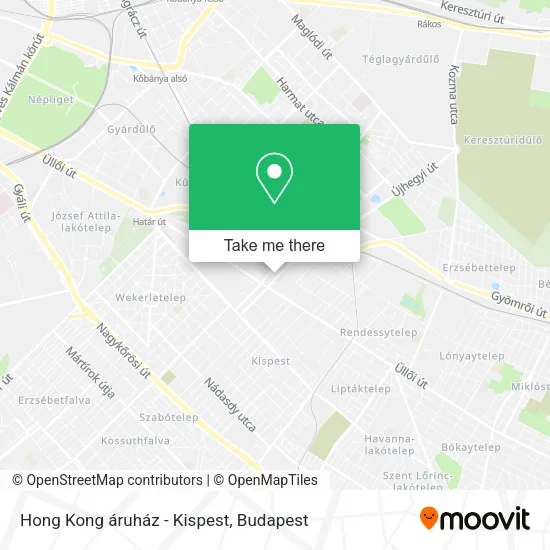 Hong Kong áruház - Kispest map
