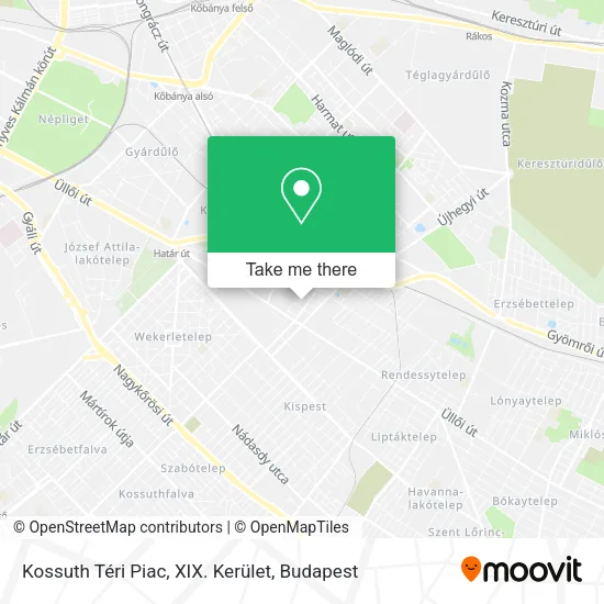Kossuth Téri Piac, XIX. Kerület map