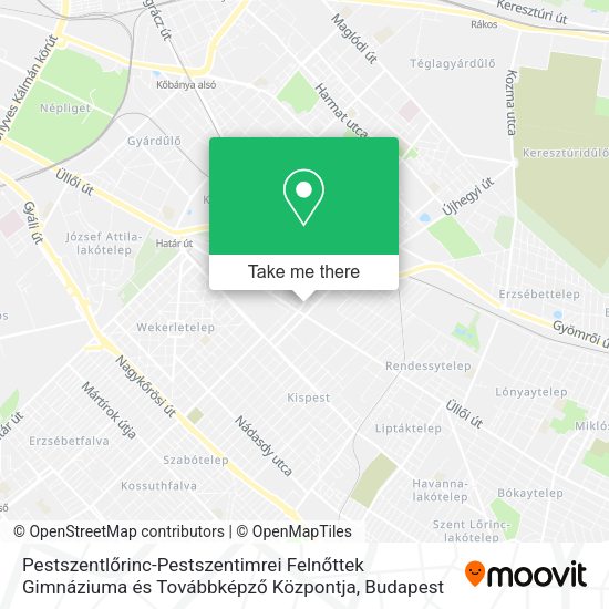 Pestszentlőrinc-Pestszentimrei Felnőttek Gimnáziuma és Továbbképző Központja map