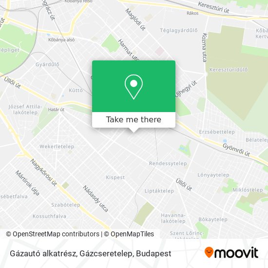 Gázautó alkatrész, Gázcseretelep map