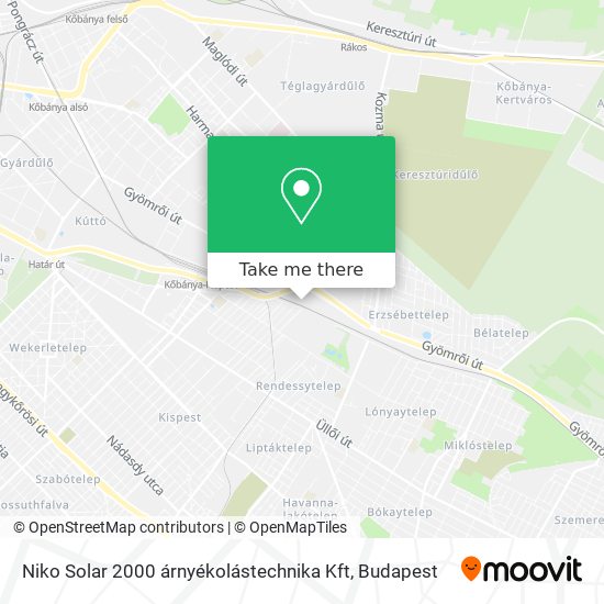 Niko Solar 2000 árnyékolástechnika Kft map