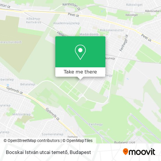 Bocskai István utcai temető map