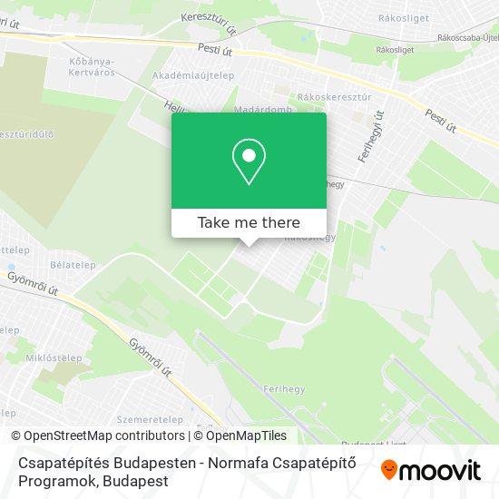 Csapatépítés Budapesten - Normafa Csapatépítő Programok map