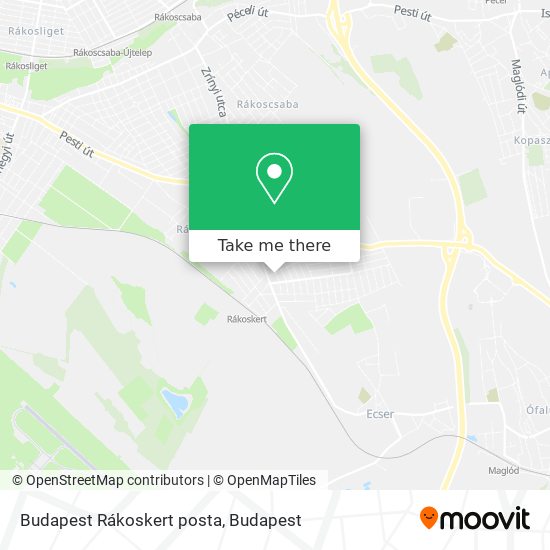 Budapest Rákoskert posta map