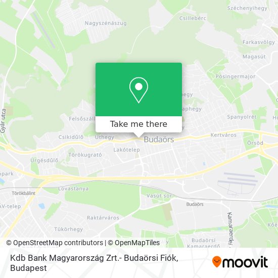 Kdb Bank Magyarország Zrt.- Budaörsi Fiók map