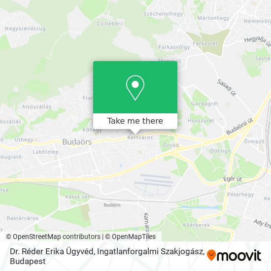 Dr. Réder Erika Ügyvéd, Ingatlanforgalmi Szakjogász map