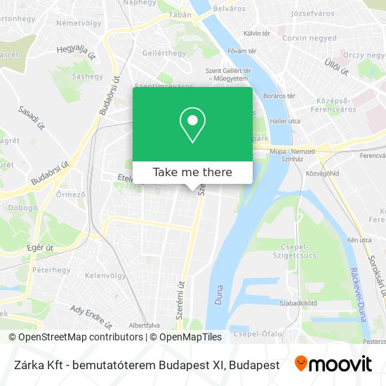 Zárka Kft - bemutatóterem Budapest XI map