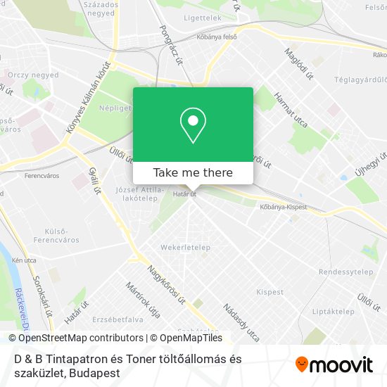 D & B Tintapatron és Toner töltőállomás és szaküzlet map