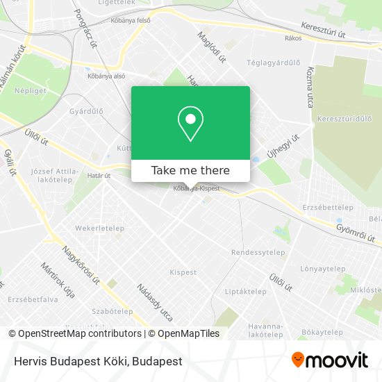 Hervis Budapest Köki map