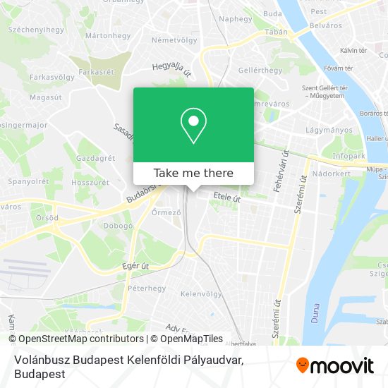Volánbusz Budapest Kelenföldi Pályaudvar map