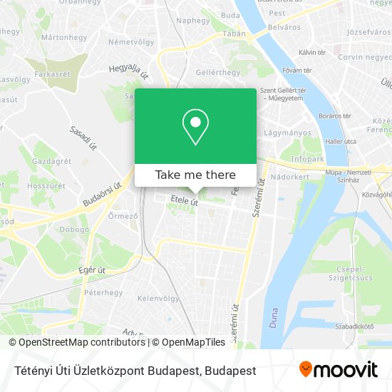 Tétényi Úti Üzletközpont Budapest map