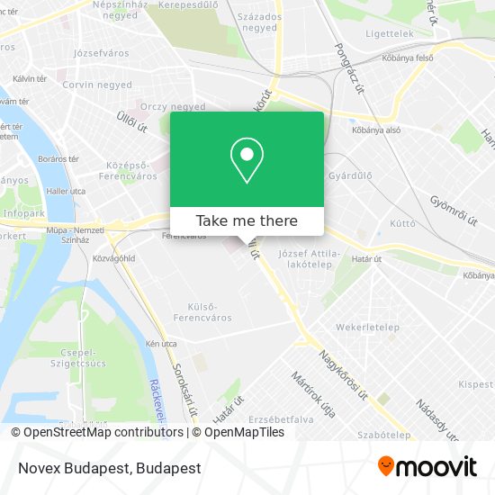 Novex Budapest map