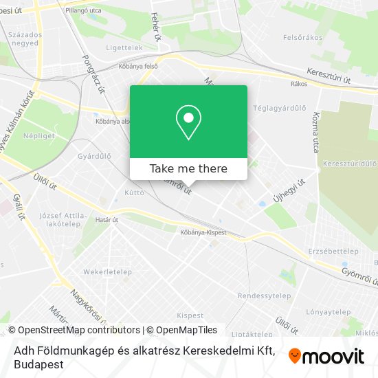 Adh Földmunkagép és alkatrész Kereskedelmi Kft map