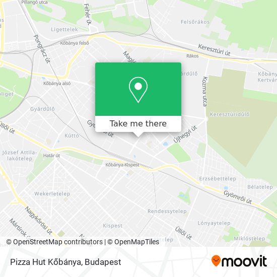 Pizza Hut Kőbánya map