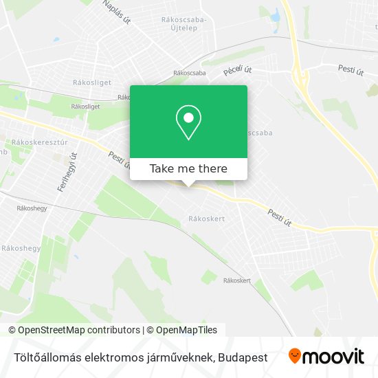 Töltőállomás elektromos járműveknek map