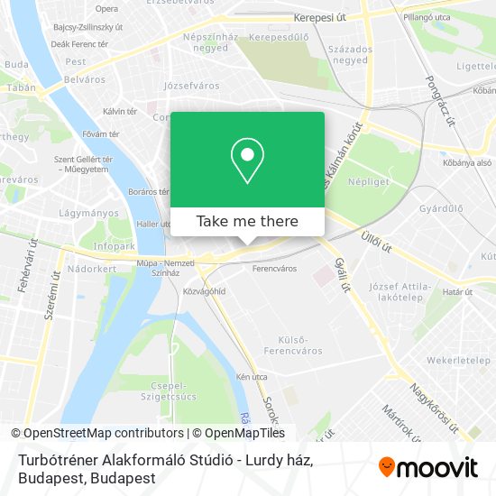 Turbótréner Alakformáló Stúdió - Lurdy ház, Budapest map