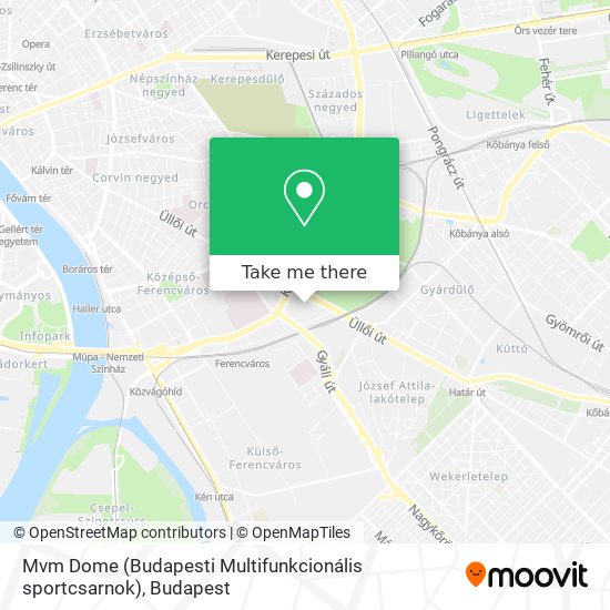 Mvm Dome (Budapesti Multifunkcionális sportcsarnok) map
