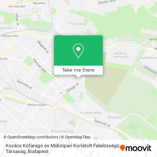 Kovács Köfaragó és Müköipari Korlátolt Felelösségü Társaság map