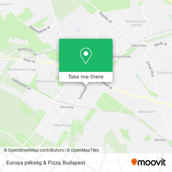 Europa pékség & Pizza map