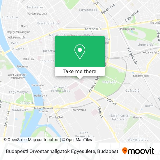 Budapesti Orvostanhallgatók Egyesülete map