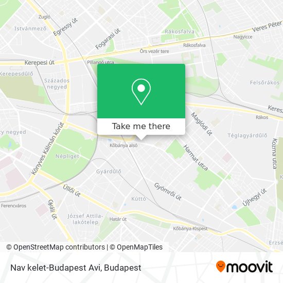 Nav kelet-Budapest Avi map