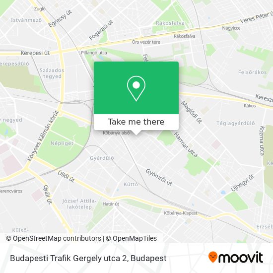 Budapesti Trafik Gergely utca 2 map