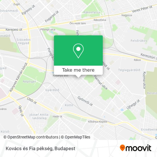 Kovács és Fia pékség map
