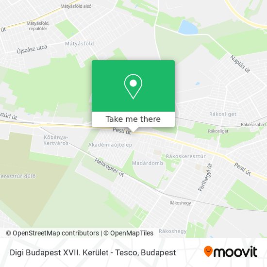 Digi Budapest XVII. Kerület - Tesco map