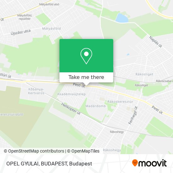 OPEL GYULAI, BUDAPEST map