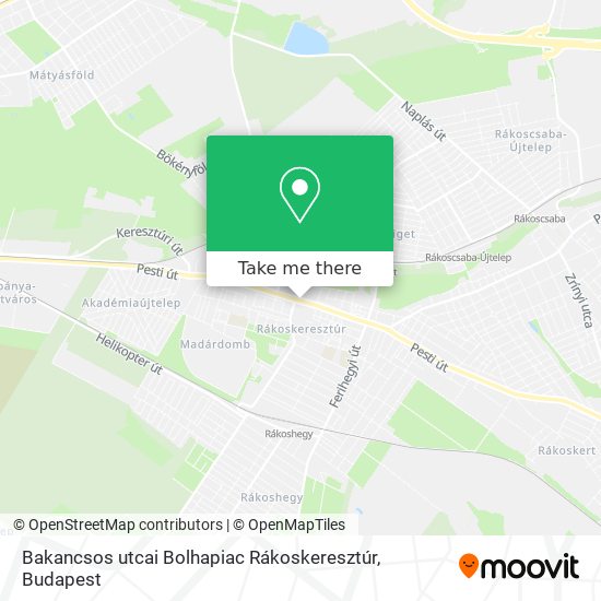 Bakancsos utcai Bolhapiac Rákoskeresztúr map