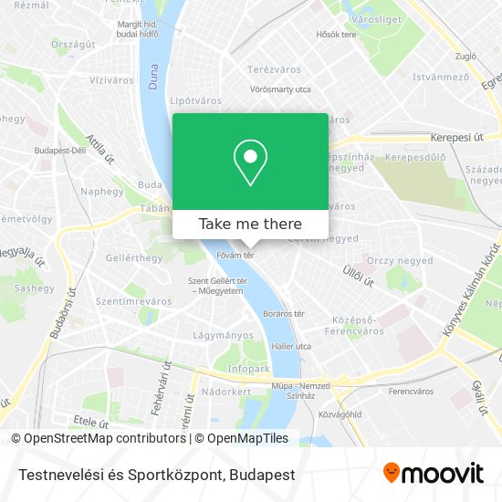 Testnevelési és Sportközpont map